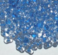 25 grams of 3x7mm Aqua Lined Crystal Farfalle Seed Beads